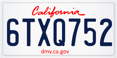 CA license plate 6TXQ752