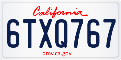 CA license plate 6TXQ767