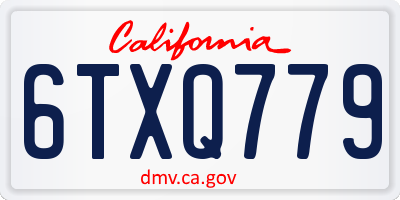 CA license plate 6TXQ779