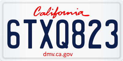 CA license plate 6TXQ823