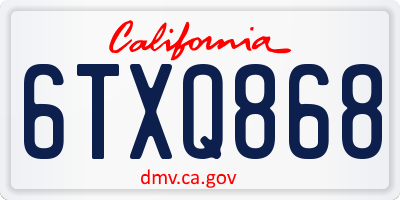 CA license plate 6TXQ868