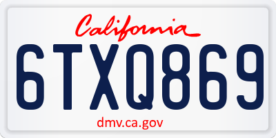 CA license plate 6TXQ869