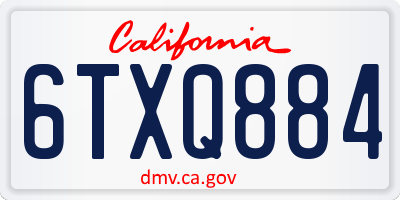 CA license plate 6TXQ884