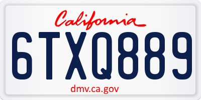 CA license plate 6TXQ889