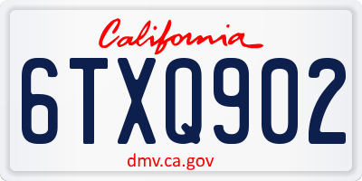 CA license plate 6TXQ902