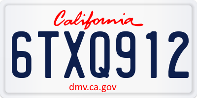 CA license plate 6TXQ912