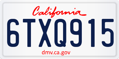 CA license plate 6TXQ915