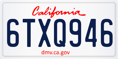 CA license plate 6TXQ946