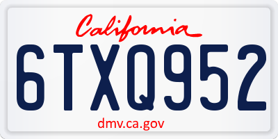CA license plate 6TXQ952