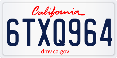 CA license plate 6TXQ964