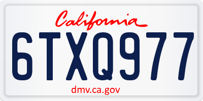 CA license plate 6TXQ977