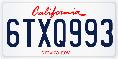 CA license plate 6TXQ993