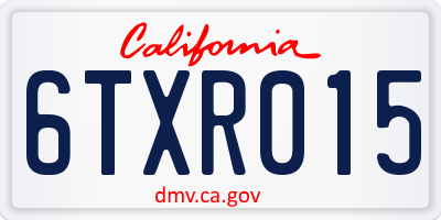 CA license plate 6TXR015