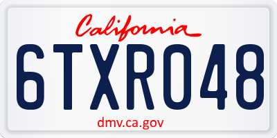 CA license plate 6TXR048