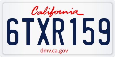 CA license plate 6TXR159