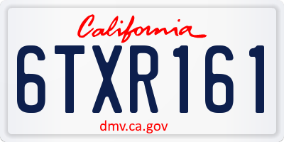CA license plate 6TXR161