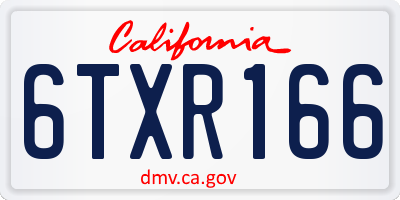 CA license plate 6TXR166