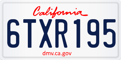 CA license plate 6TXR195