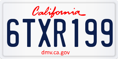 CA license plate 6TXR199