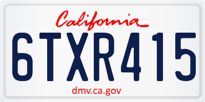 CA license plate 6TXR415