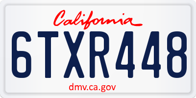 CA license plate 6TXR448