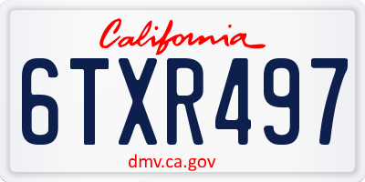 CA license plate 6TXR497
