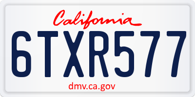 CA license plate 6TXR577