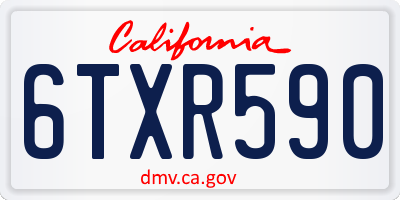 CA license plate 6TXR590