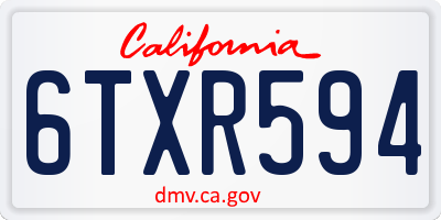 CA license plate 6TXR594
