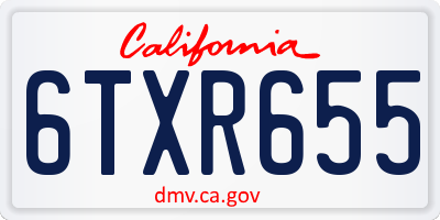 CA license plate 6TXR655