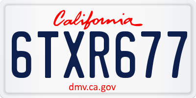 CA license plate 6TXR677