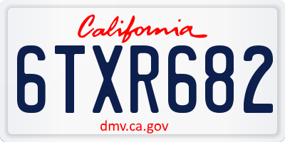 CA license plate 6TXR682