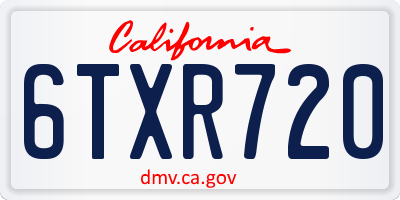 CA license plate 6TXR720
