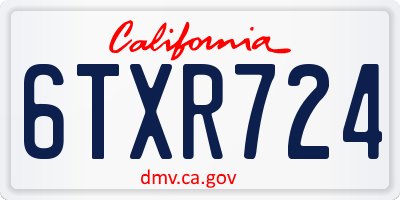 CA license plate 6TXR724