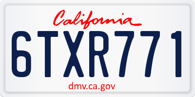CA license plate 6TXR771