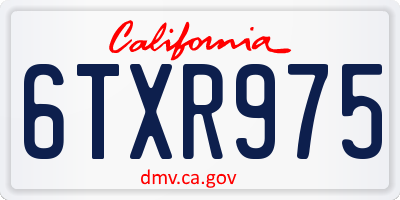 CA license plate 6TXR975