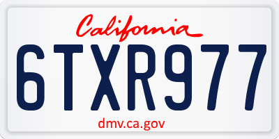 CA license plate 6TXR977