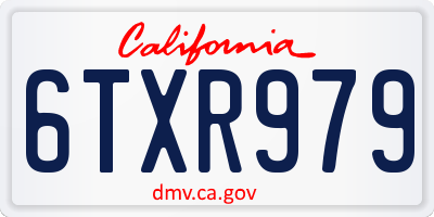 CA license plate 6TXR979