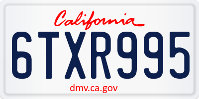 CA license plate 6TXR995