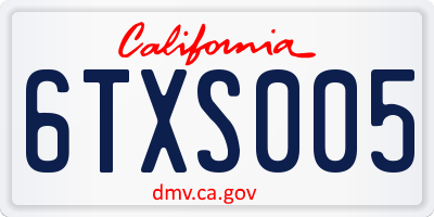CA license plate 6TXS005
