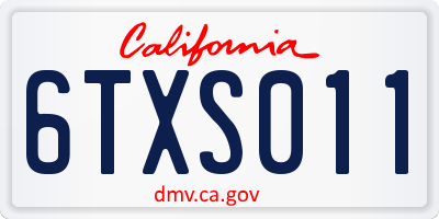 CA license plate 6TXS011