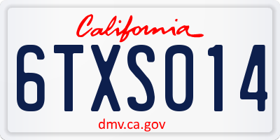 CA license plate 6TXS014