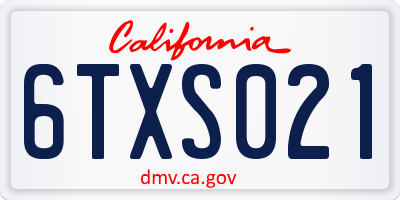 CA license plate 6TXS021
