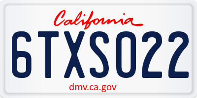 CA license plate 6TXS022