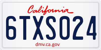 CA license plate 6TXS024