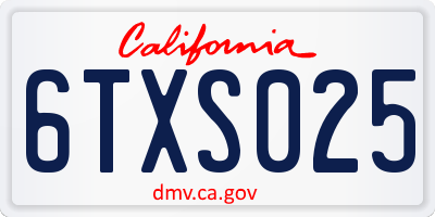 CA license plate 6TXS025