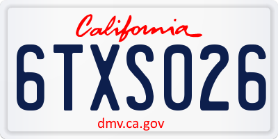 CA license plate 6TXS026
