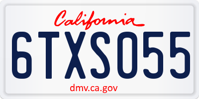 CA license plate 6TXS055
