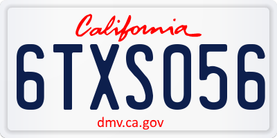 CA license plate 6TXS056
