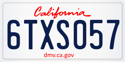 CA license plate 6TXS057
